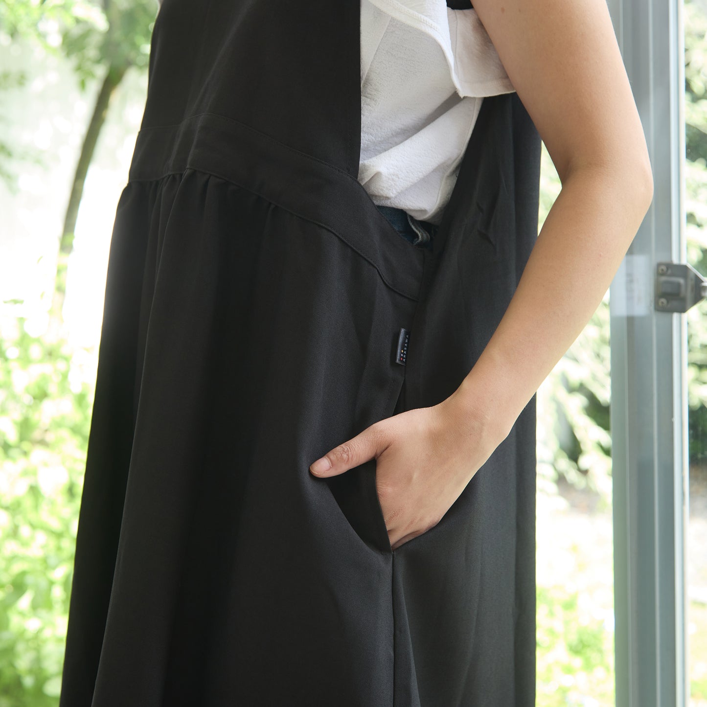 2WAYワンピースエプロン(ブラック)