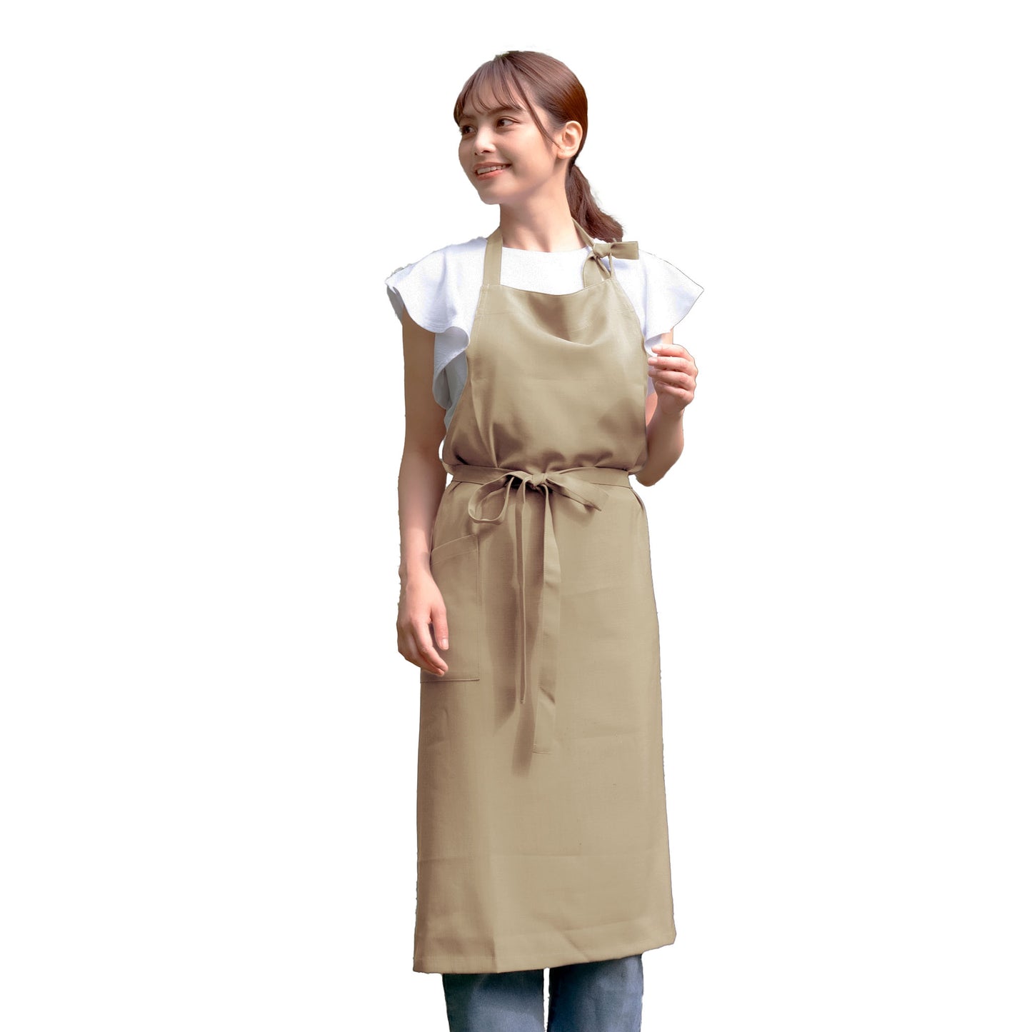 ロングエプロン(ベージュ)