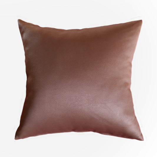 【クッションカバー単品】「Leather-Po(レザーポ)」レザーっぽいのに洗えるクッション(ダークブラウン)