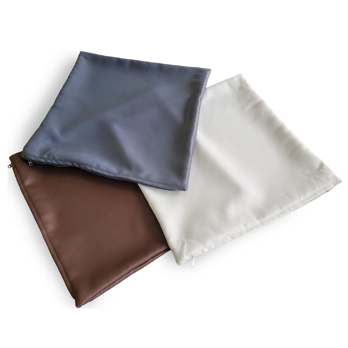 【クッションカバー単品】「Leather-Po(レザーポ)」レザーっぽいのに洗えるクッション(オイスタークリーム)