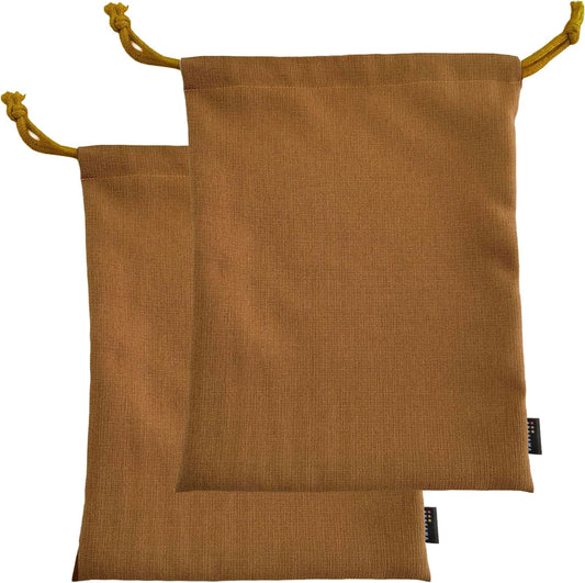 和調巾着袋(大)2枚セット（茶色）